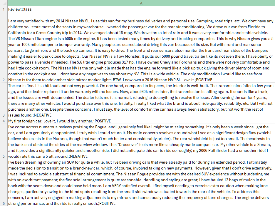 Before screenshot for LLM car review project